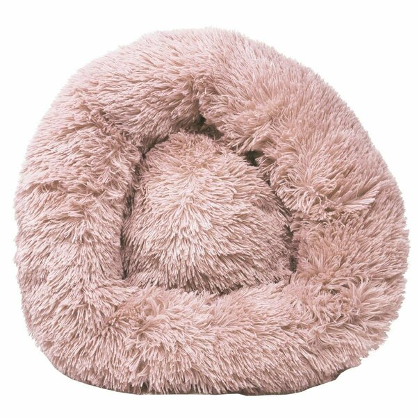 Petpurifiers Nestler High-Grade Plush & Soft Rounded Dog Bed, Pink - Large PE2640419